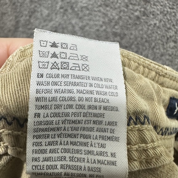 American Eagle Longer Length Cargo Shorts Men 28 Tan Y2k Skate Grunge Baggy - Picture 13 of 14